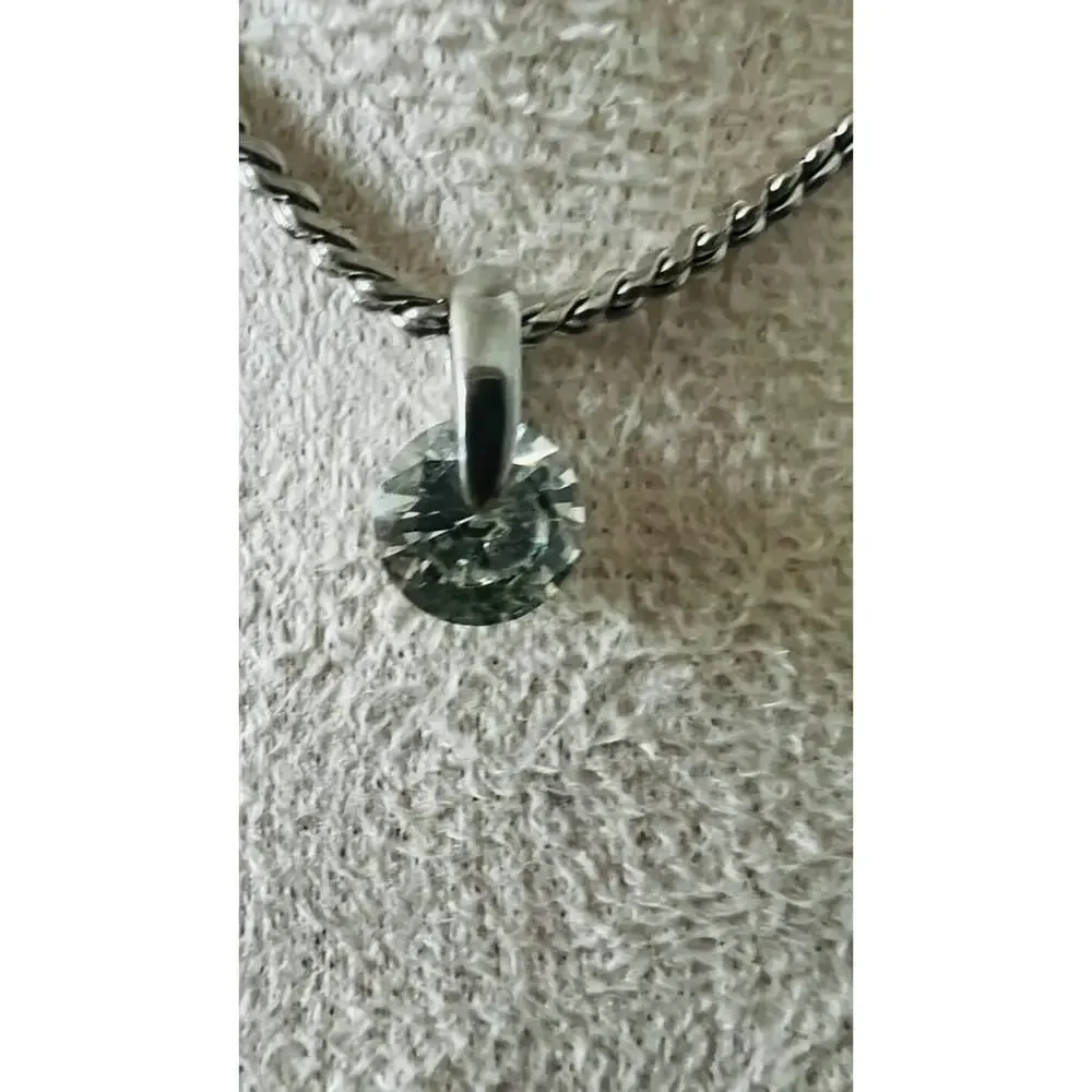 Silver Tone 16”  Vintage Necklace and Earring Set with Clear Stones
